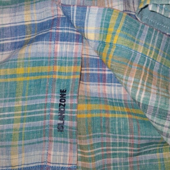 Tommy Bahama Shirt Mens XXXL Island Zone Linen Plaid Reverse Print Flip Cuff - Picture 3 of 10